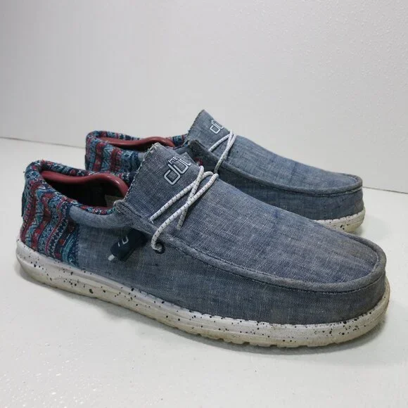 Hey Dude Wally Cloth Casual Comfort Men’s Footwear Oxfords Men's Shoes Size 12 - Picture 2 of 7